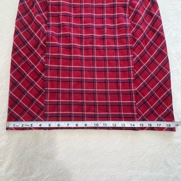 J. Jill Ponte Mini Skirt Red Plaid Small S - Picture 12 of 17